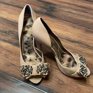 Sam Edelman tan leather upper heels size 8